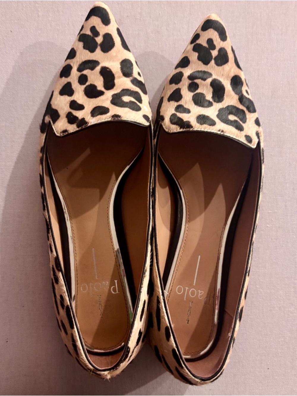 Linea Paolo Leopard Print Women's Pointed Ballet Flat Size 6